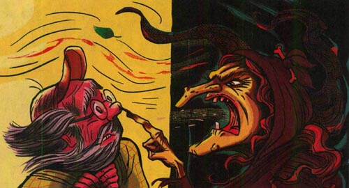 Illustration by Chuck Gonzalez for Baba Yaga and Her Magic Shoes, Jack and Jill Magazine, May 2014.